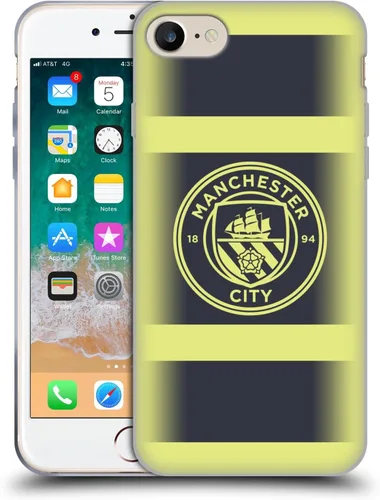 Vista 32 de Head Case Designs Funda de gel con licencia oficial del Manchester City Man City FC Away 2022/23 [protección de grado militar] compatible con Apple