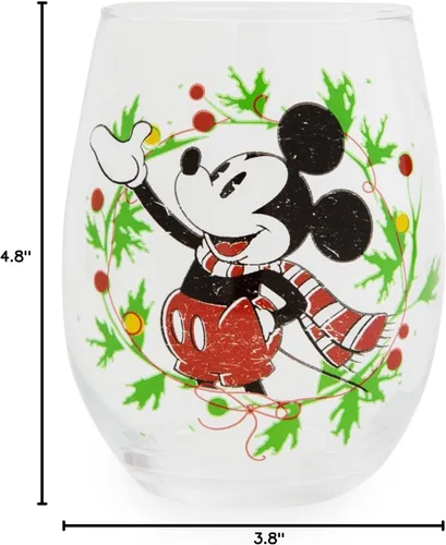 Vista 7 de Disney Mickey Mouse - Corona de Navidad sin tallo, vaso de lágrima para mimosas, cócteles, decoración de bar para el hogar, accesorios de cocina