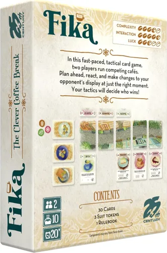 Vista 2 de Fika, Juego de cartas de estrategia con temática de cafetería para dos jugadores - 25th Century