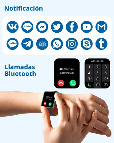 Vista 2 de RUIMEN Relojes inteligentes para hombres y mujeres (Responder/Realizar llamadas) Compatibles con iPhone/teléfonos Android, pantalla HD de 1.85