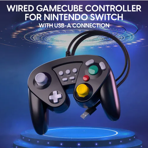 Vista 2 de TALK WORKS Wired GameCube Controller - Gaming Controller Compatible with Nintendo Switch - USB-A Connection - Nintendo Switch Controls And Turbo