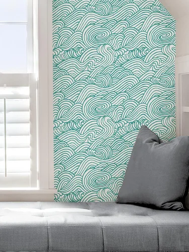 Vista 5 de NuWallpaper NUS4164 Saybrook - Papel tapiz para despegar y pegar, color verde azulado