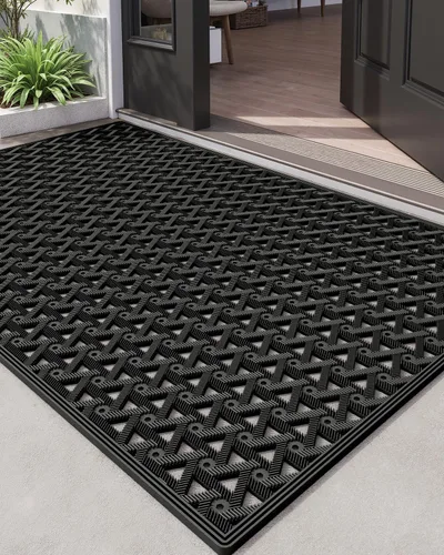 Vista 15 de DEXI Tapete de goma para puerta delantera, entrada exterior, 24 x 36 Negro