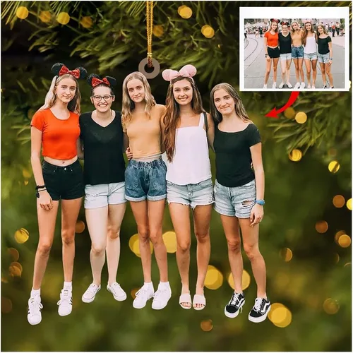 Vista 22 de Adorno personalizado para tu foto, adorno de mica con foto personalizada, adorno de Navidad familiar, adorno de Navidad familiar personalizado