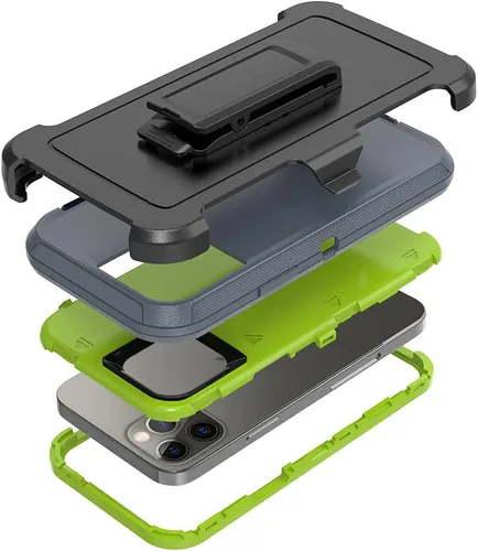 Vista 9 de Funda compatible con iPhone 13 Pro Max de 6.7 pulgadas, con protectores de pantalla, resistente, a prueba de golpes, protección de cuerpo completo