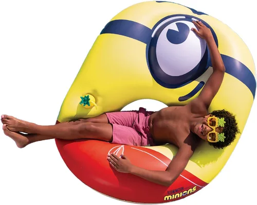 Vista 7 de BigMouth Giant Minions - Flotador inflable para piscina, flotador inflable de tubo de natación Mi villano favorito 4, mercancía de película
