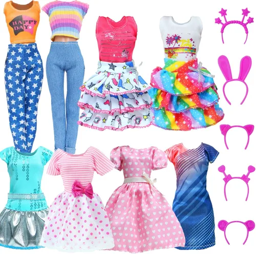 Vista 7 de Juego de 65 piezas de ropa y accesorios para muñecas Ropa de muñeca