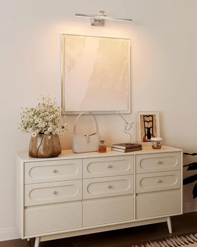 Vista 7 de VONLUCE Luz LED de Tocador de Baño de 24", Luces LED Modernas de Tocador 3CCT con Cabezal Giratorio de 360° y Brazo Oscilante, Lámpara de Baño