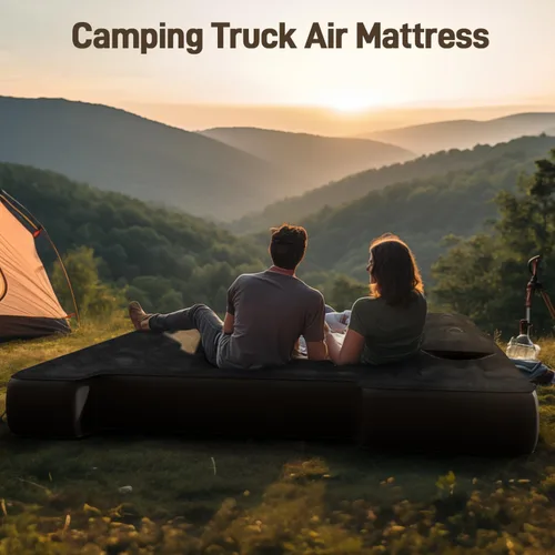 Vista 6 de Colchón de aire Umbrauto para camas de camión cortas de tamaño completo de 5.5-5.8 pies, colchón de aire inflable para tienda de camión con bomba