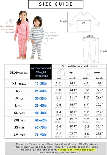 Vista 5 de VAENAIT BABY 12M-12Y Kids Boys Girls Unisex Toddler Colorful StripeSimple Holiday Sleepwear Pajama 2pcs Set