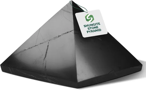 Vista 27 de Shungite World Auténtica pirámide de shungita pulida de 1.18 pulgadas / 1.18 pulgadas, cristal curativo natural de chakras, pirámide negra real