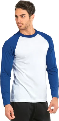 Vista 11 de TOP PRO Camiseta de béisbol de algodón raglán de manga larga para hombre
