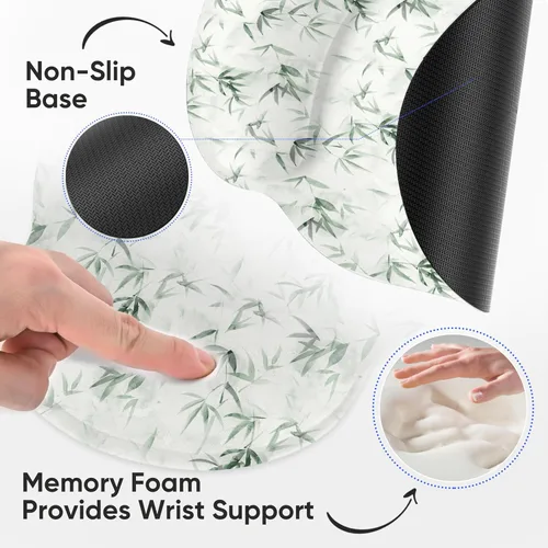 Vista 3 de RICHEN - Tapete ergonómico para mouse con soporte de muñeca, base de goma antideslizante para computadora, portátil y Mac, reposabrazos ligero