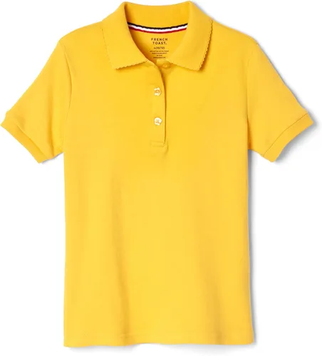Vista 16 de French Toast Girls' Plus Sized Short Sleeve Polo with Picot Collar Azul marino