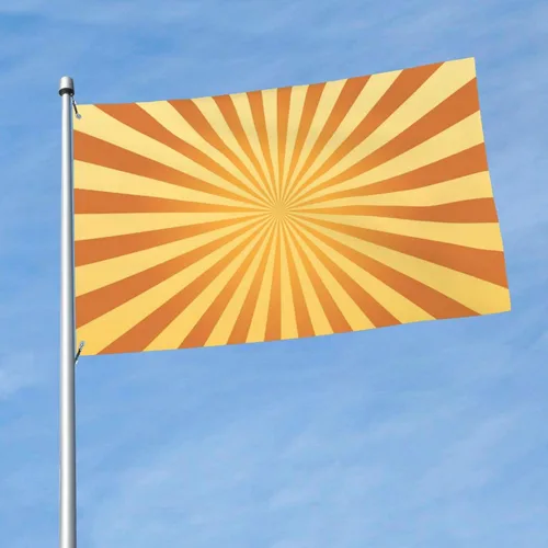 Vista 2 de Banderas para exteriores, retro de los años 60, bandera de jardín de verano de doble cara, banderas de patio de 3 x 5 pies, decoración de jardín