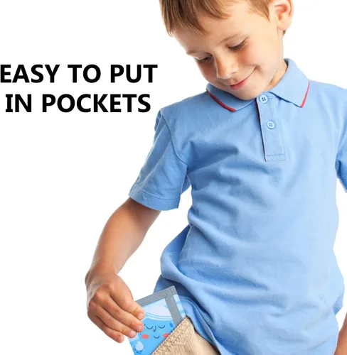 Vista 6 de Carteras infantiles para niñas y niños, cartera de lona triple para exteriores con adhesivo mágico para niños, Pulpo