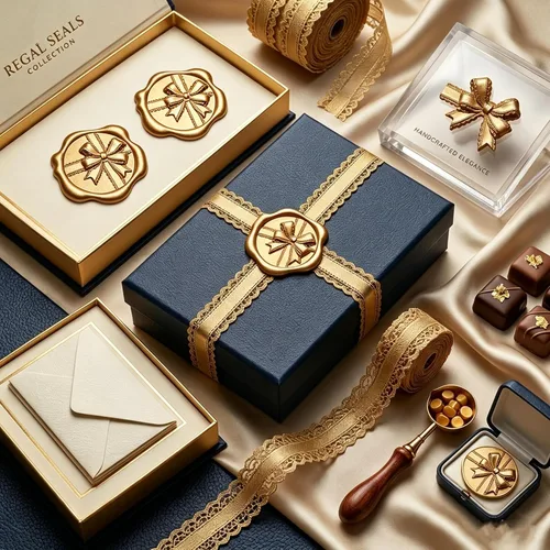 Vista 5 de SWANGSA 50 calcomanías de sello de cera de arco 3D, calcomanías de sellado de cera autoadhesivas de oro antiguo para invitaciones de fiesta de boda