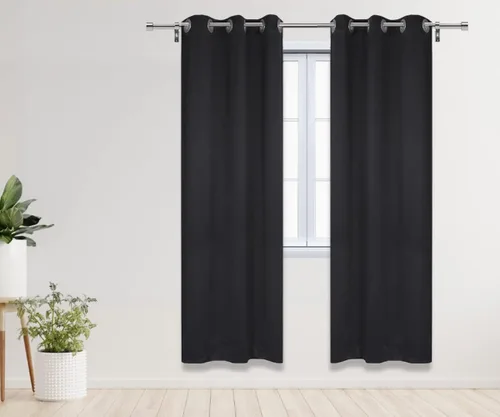 Vista 11 de YOUR CHAIR COVERS - Cortinas opacas de poliéster con ojales - (negro 52 x 63 pulgadas - juego de 2) - para oscurecer la habitación, dormitorio, sala