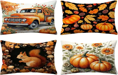 Vista 18 de Fundas de Almohada Feliz Navidad 12x12 Juego de 4 Fundas de Almohada de Terciopelo de Navidad Rosa Navidad Invierno Vacaciones Fundas de Almohada