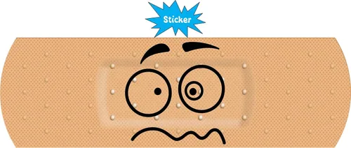 Vista 2 de StickerTalk Crazy Face - Adhesivo de vinilo con vendaje, 8 x 2.5 pulgadas