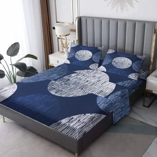 Vista 8 de Juego de sábanas geométricas divididas tamaño King, sábanas de retazos, sábanas y fundas de almohada estampadas de 5 piezas, microfibra suave