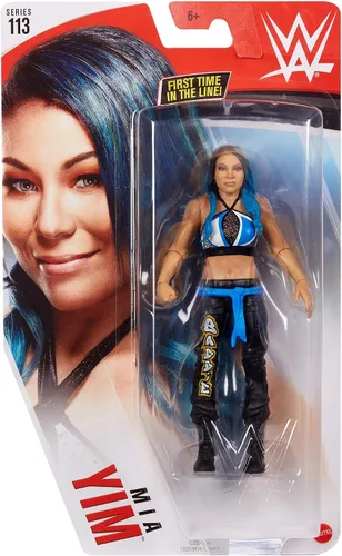 Vista 5 de WWE Mia Yim Basic Series #113 Figura de acción en escala de 6 pulgadas con articulación y anillo engranaje