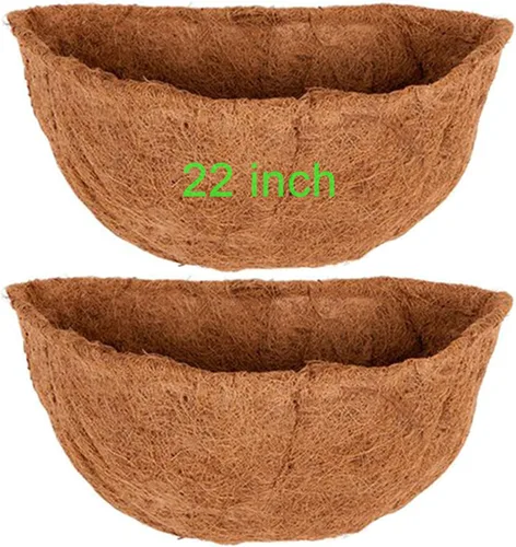 Vista 10 de 1 forros de coco de 18 pulgadas para macetas semicirculares, medio círculo, fibra de coco de repuesto para cestas colgantes de pared, 1 unidad