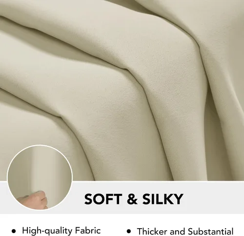 Vista 2 de Deconovo Cortinas Opacas Cortas Paneles para Baño/Cocina - Cortinas de Oscurecimiento de Habitación con Aislamiento Térmico y Bolsillo para Barra
