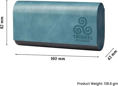 Vista 2 de Estuche doble para gafas, carcasa rígida 2 en 1 de almacenamiento para gafas de sol y gafas, funda delgada con cierre magnético