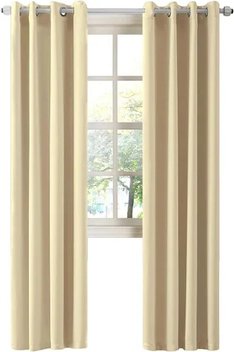 Vista 121 de LA PALMA Cortinas opacas con aislamiento térmico y ojales, para sala de estar, dormitorio, paquete de 2 paneles