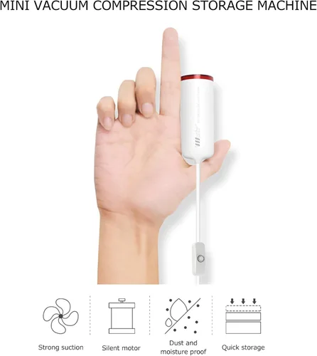 Vista 5 de Sonew Bomba de vacío automática eléctrica Mini máquina de succión de vacío portátil con alimentación USB para ropa de alimentos, colchas