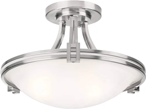 Vista 7 de Deco Collection - Lámpara de techo de cristal blanco bronce oscuro de 16 pulgadas de ancho Semi-Flush Mount Modern Close To Oil Rubbed Brown