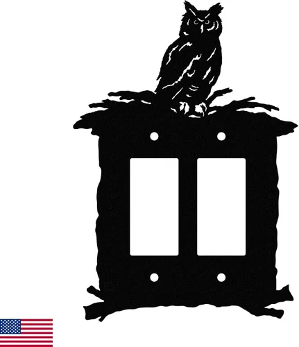 Vista 7 de Owl in Woods - Placa de pared (potencia única, negro)