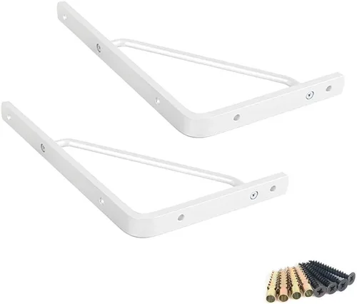 Vista 10 de Soportes de estante triangulares de aleación de aluminio sólido y grueso, para lavabo, lavabo industrial, soportes flotantes para estantes de pared