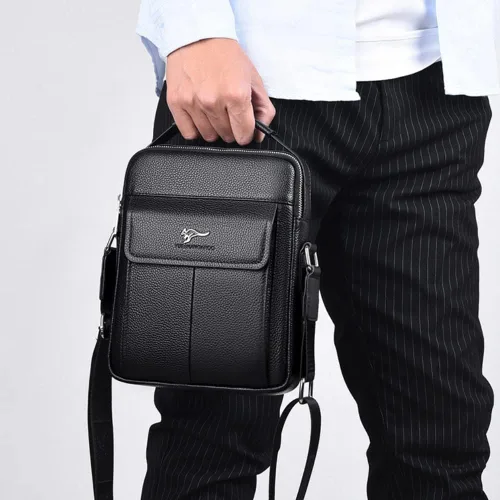 Vista 7 de Leathario Bolso cruzado de cuero para hombre bolso pequeño de mensajero para hombre bolso de hombro para hombre mochila de viaje paquete de trabajo