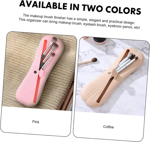 Vista 3 de 2pcs Makeup Brush Holders Portable Travel Makeup Brush Bags Compact Organizers for Eyeshadow Elegant Design Unique Texture