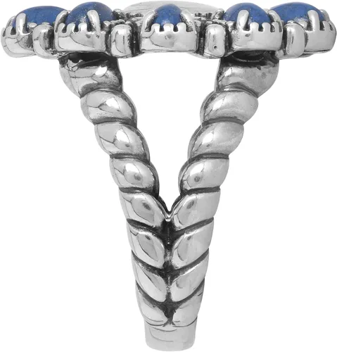 Vista 4 de American West - Anillo de plata de ley para mujer, diseño de lapislázuli, tallas 5 a 10, Metal, lapislázuli