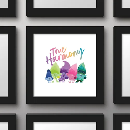 Vista 2 de Trends International Gallery Pops Trolls Band Together - Póster de pared de True Harmony, 12.00 x 12.00 pulgadas, versión de marco negro