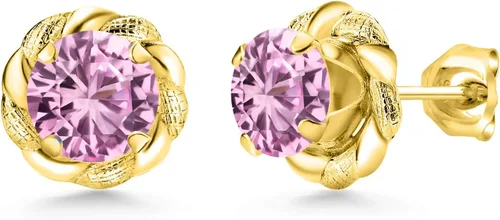 Vista 374 de Gem Stone King Aretes de plata de ley 925 de 0.236 in con piedra natal redonda para mujer