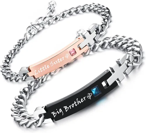 Vista 36 de Regalo para enamorado, para él y ella, pulseras grabadas personalizadas para parejas, para mujeres y hombres, juego a juego, regalo de aniversario