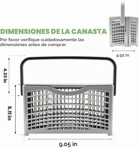 Vista 4 de Universal Dishwasher Basket Replacement - 2 in 1 Utensil/Cutlery Basket