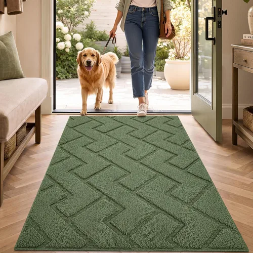 Vista 86 de hicorfe Tapete para puerta delantera para entrada exterior, 20 x 31.5 pulgadas, absorbente, resistente a la suciedad, tapetes de bienvenida