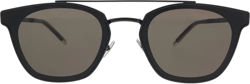 Vista 2 de SAINT LAURENT Gafas de sol unisex, montura negra mate, lentes grises, 2.402 in, Gris