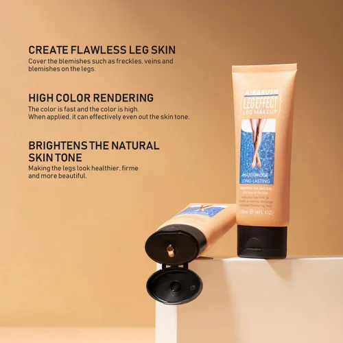 Vista 4 de Maquillaje impermeable con efecto de piernas, de larga duración, cobertura natural de piernas, base corporal para cubrir venas, tatuajes y defectos