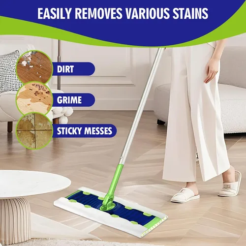 Vista 4 de 20 paños de limpieza húmedos XL resistentes compatibles con Swiffer Sweeper XL Mop, almohadillas húmedas desechables tamaño XL para limpieza