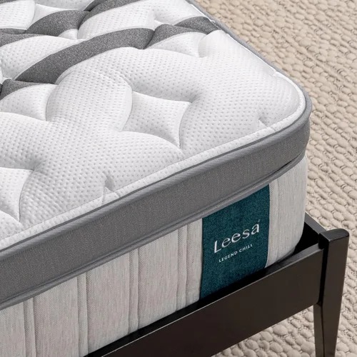 Vista 5 de Leesa Legend Chill - Colchón de 13.5 pulgadas, tamaño individual, espuma certificada CertiPUR-US, con funda de colchón de algodón orgánico, prueba