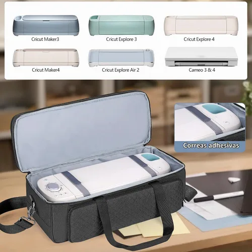 Vista 6 de LUXJA Estuche de transporte de doble capa compatible con máquina troqueladora Cricut, bolsa de 2 capas compatible con Cricut Explore Air (Air 2)