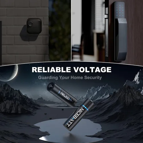 Vista 5 de NICEBATT Baterías AA de litio de 3500 mAh, 1.5 V de alta capacidad doble A para cámara Blink congelador, termómetro, etc., 4