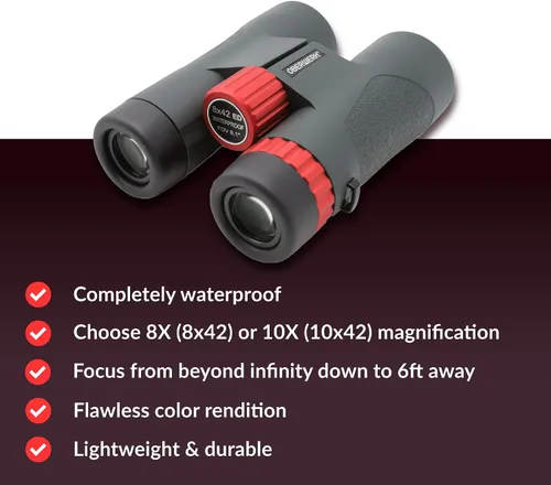 Vista 4 de Oberwerk Binoculares Sport ED 8x42 – Prismáticos profesionales para adultos/senderismo y exteriores/observación de aves de nivel avanzado/armadura