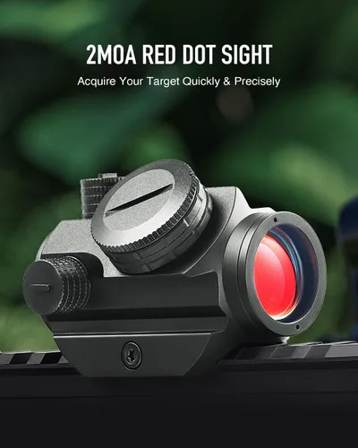 Vista 5 de PINTY Óptica de punto rojo reflex con múltiples retículas, visor táctico compacto para rifle con riel Picatinny, pistola, Airsoft